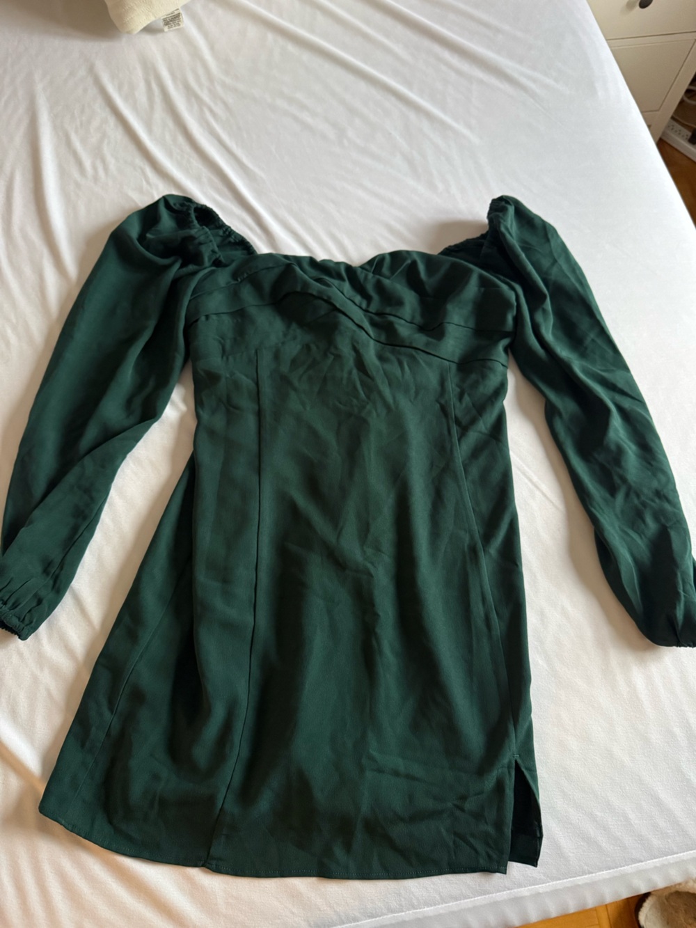 Abercrombie & Fitch Dark Green Off-Shoulder Mini Dress